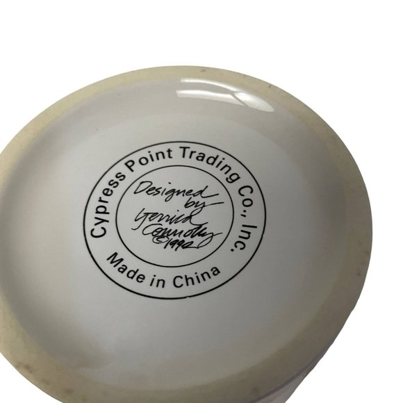 FAT WHITE CALICO CAT Cup Mug Gerrica Connolly Cypress Point Trading Co Ceramic - Picture 5 of 6